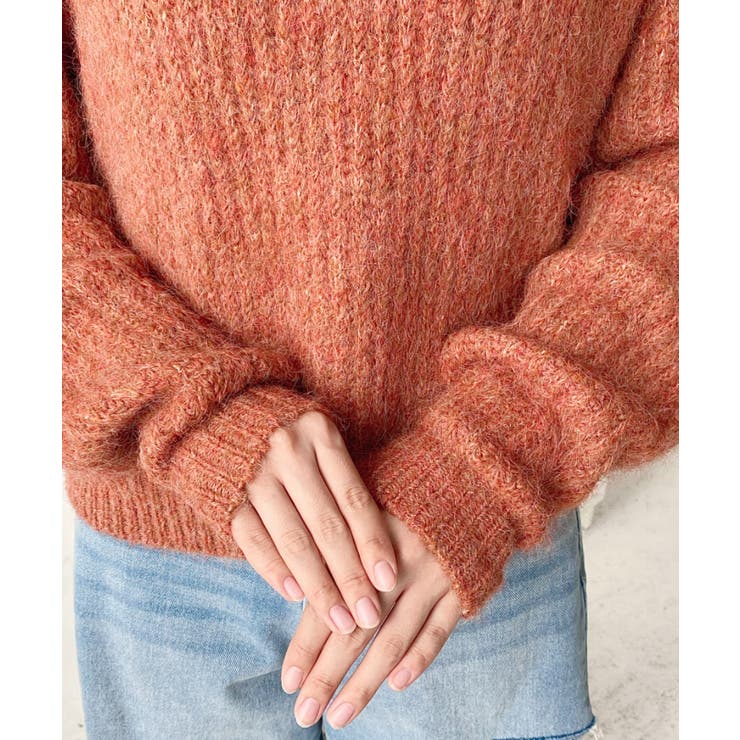 ざっくり畦編みMIXヤーンニットプルオーバー | moment+ | 詳細画像33 