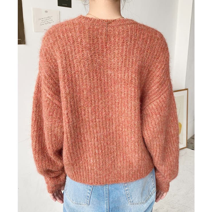 ざっくり畦編みMIXヤーンニットプルオーバー | moment+ | 詳細画像35 