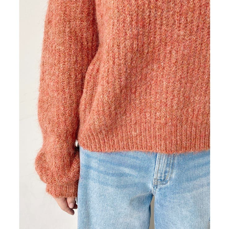 ざっくり畦編みMIXヤーンニットプルオーバー | moment+ | 詳細画像37 