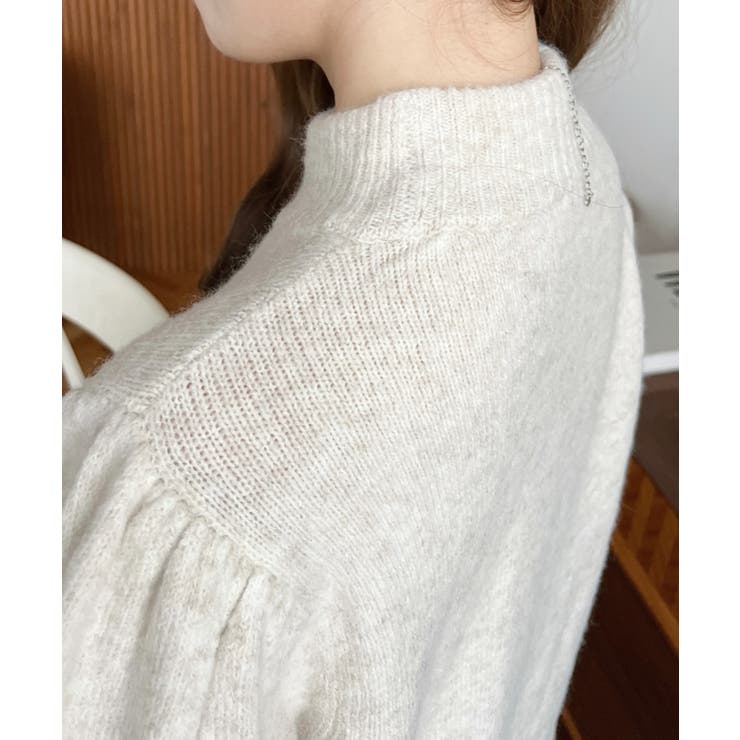 ボトルネックキャンディショルダーボリュームスリーブミックスニットプルオーバー | moment+ | 詳細画像44 