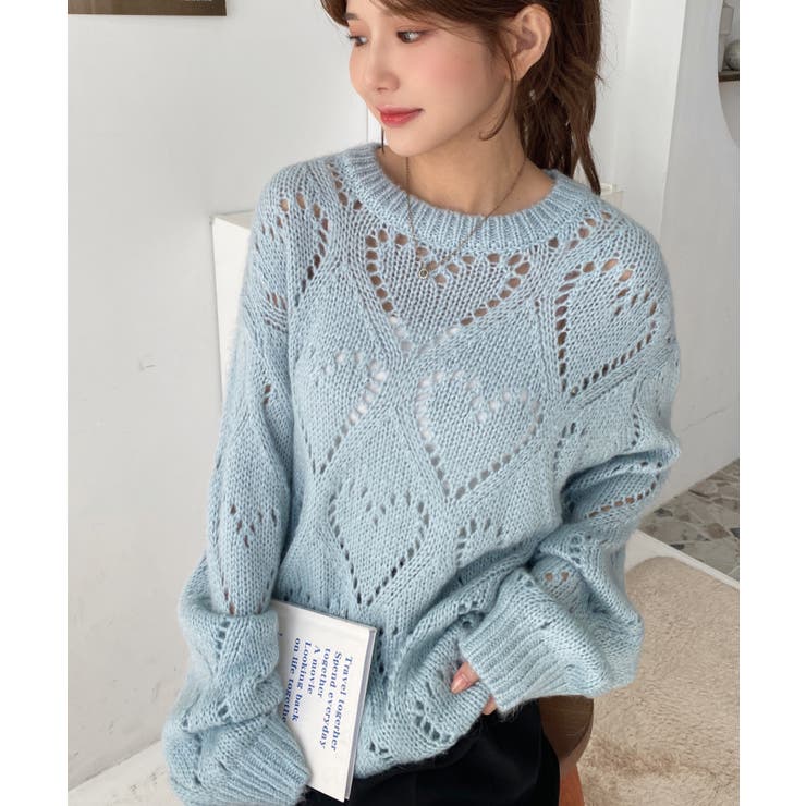 モヘア混ハート柄ニット | moment+ | 詳細画像21 