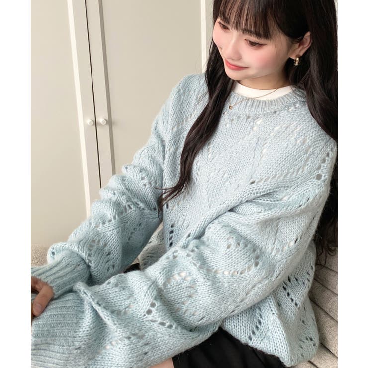 モヘア混ハート柄ニット | moment+ | 詳細画像26 