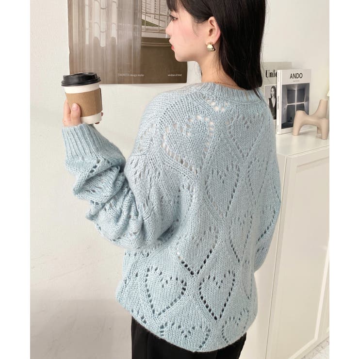 モヘア混ハート柄ニット | moment+ | 詳細画像27 