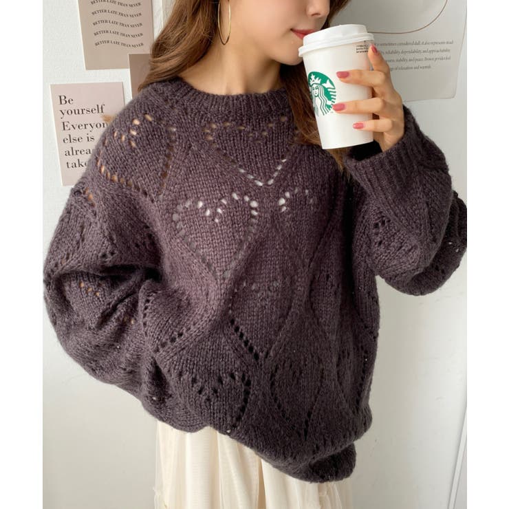 モヘア混ハート柄ニット | moment+ | 詳細画像34 