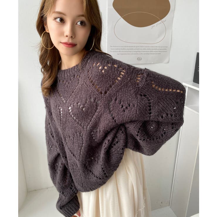 モヘア混ハート柄ニット | moment+ | 詳細画像35 