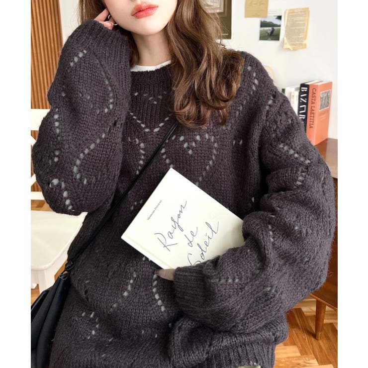 モヘア混ハート柄ニット | moment+ | 詳細画像40 