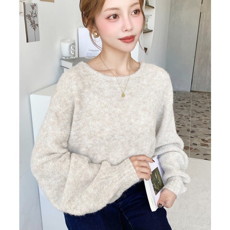 前後2WAYブークレニットリボンカーディガン | moment+ | 詳細画像16 