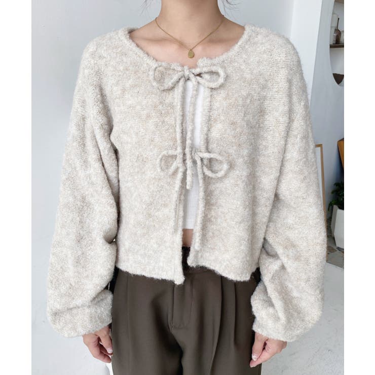 前後2WAYブークレニットリボンカーディガン | moment+ | 詳細画像22 