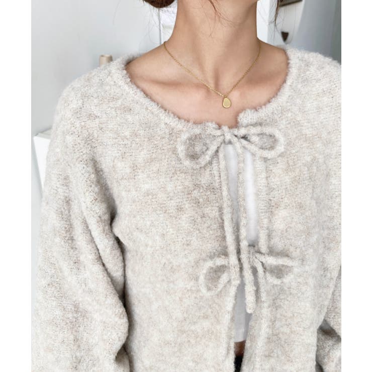 前後2WAYブークレニットリボンカーディガン | moment+ | 詳細画像23 