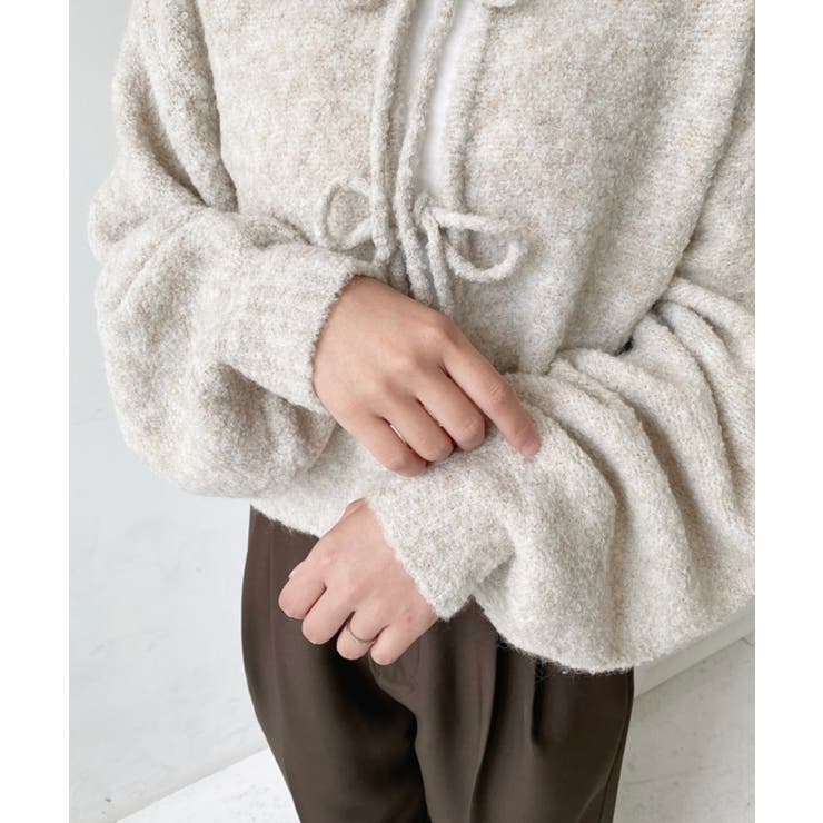 前後2WAYブークレニットリボンカーディガン | moment+ | 詳細画像24 