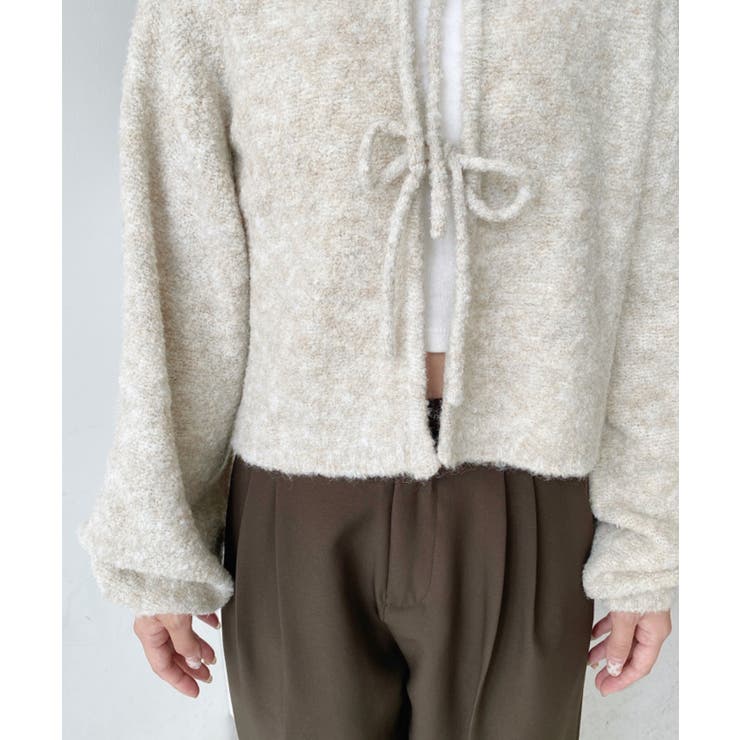 前後2WAYブークレニットリボンカーディガン | moment+ | 詳細画像25 