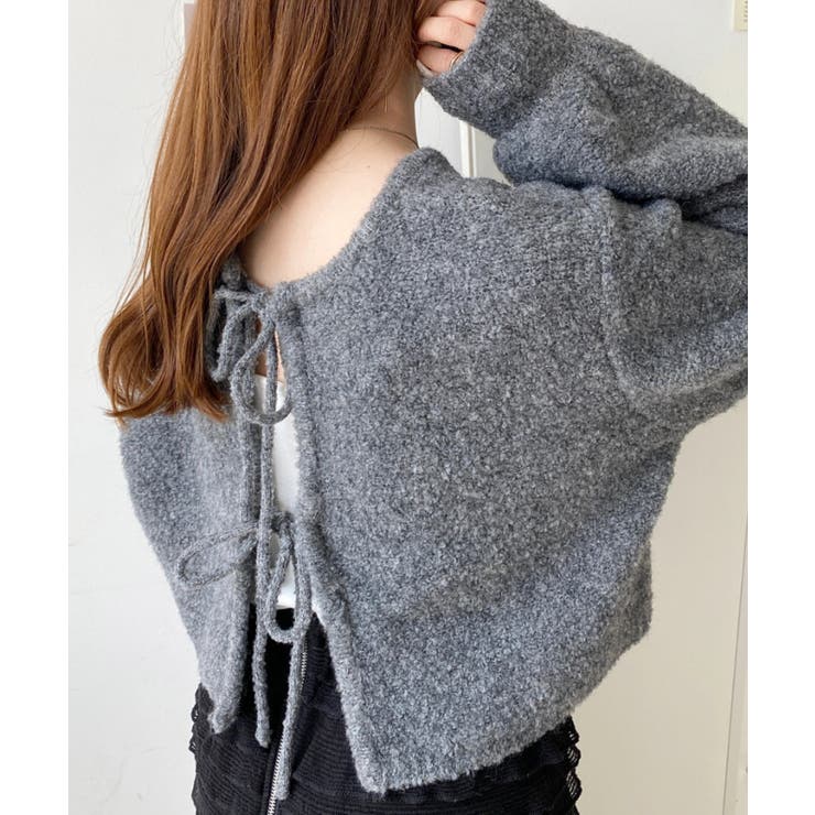 前後2WAYブークレニットリボンカーディガン | moment+ | 詳細画像31 