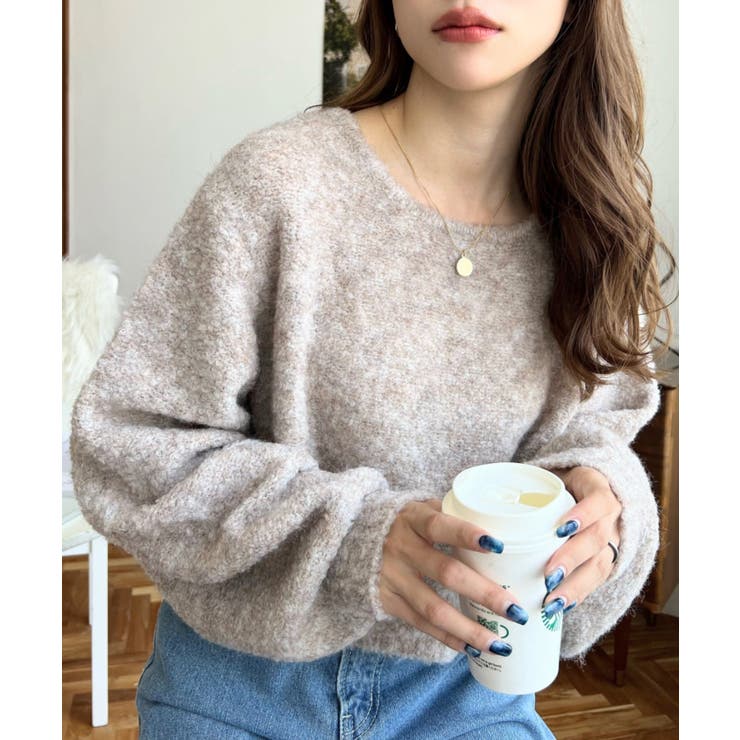 前後2WAYブークレニットリボンカーディガン | moment+ | 詳細画像52 