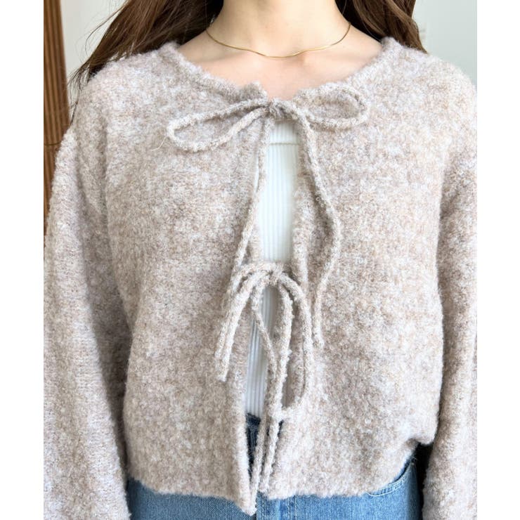 前後2WAYブークレニットリボンカーディガン | moment+ | 詳細画像57 