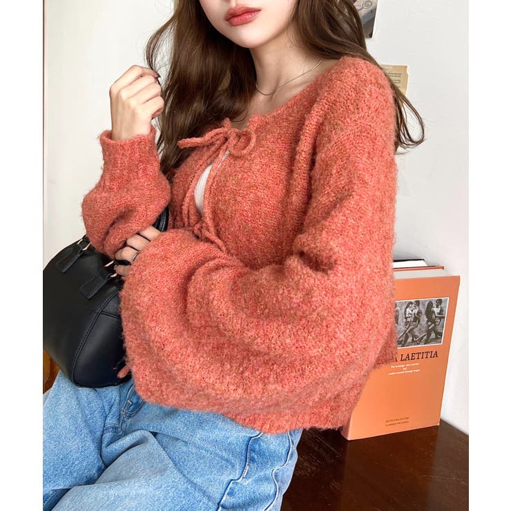 前後2WAYブークレニットリボンカーディガン | moment+ | 詳細画像66 