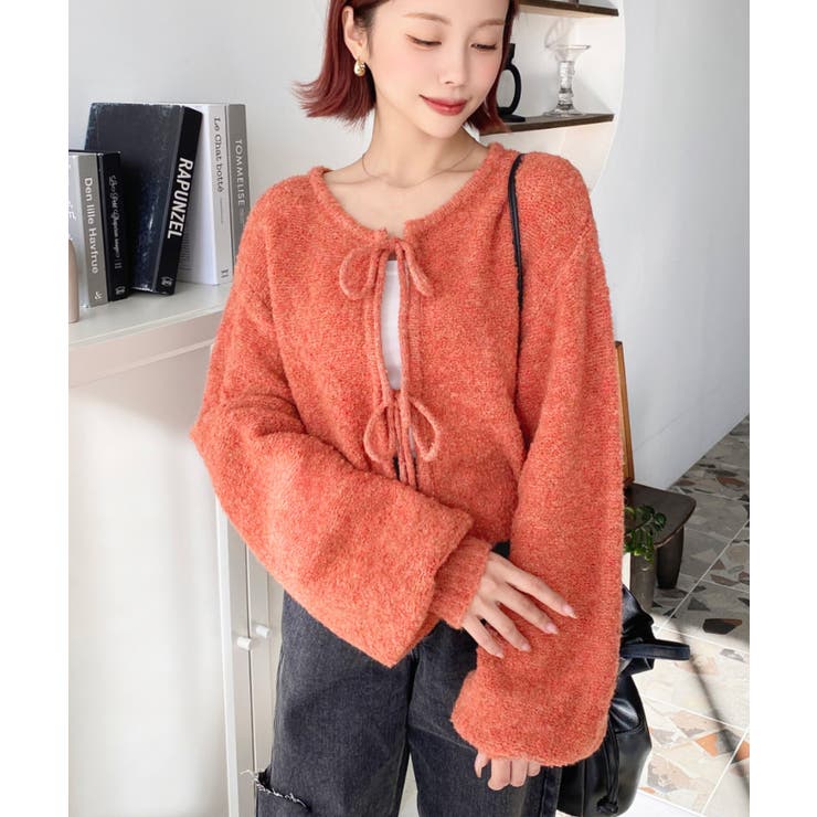 前後2WAYブークレニットリボンカーディガン | moment+ | 詳細画像71 