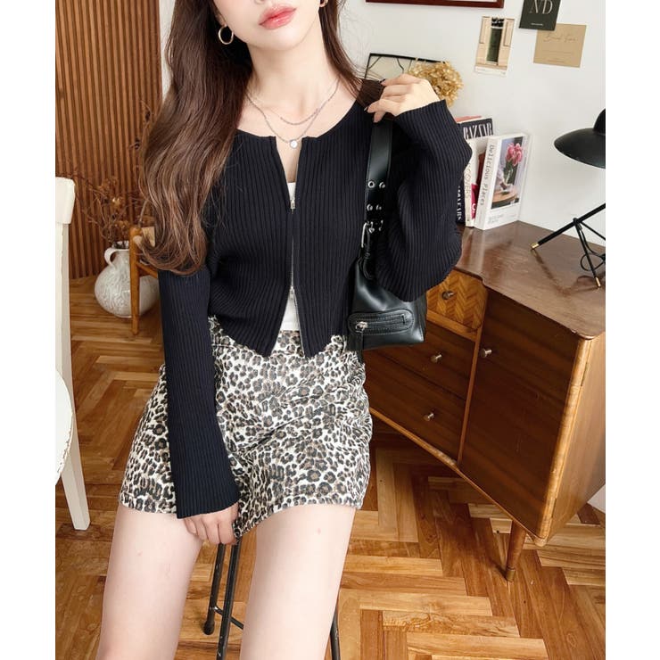 Wジップリブニットカーディガン | moment+ | 詳細画像11 