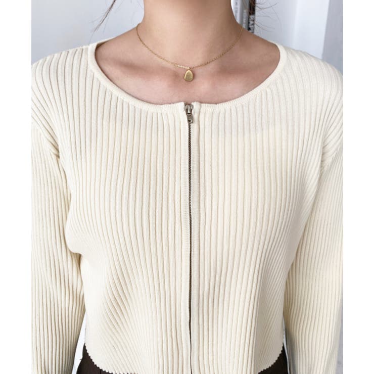 Wジップリブニットカーディガン | moment+ | 詳細画像57 