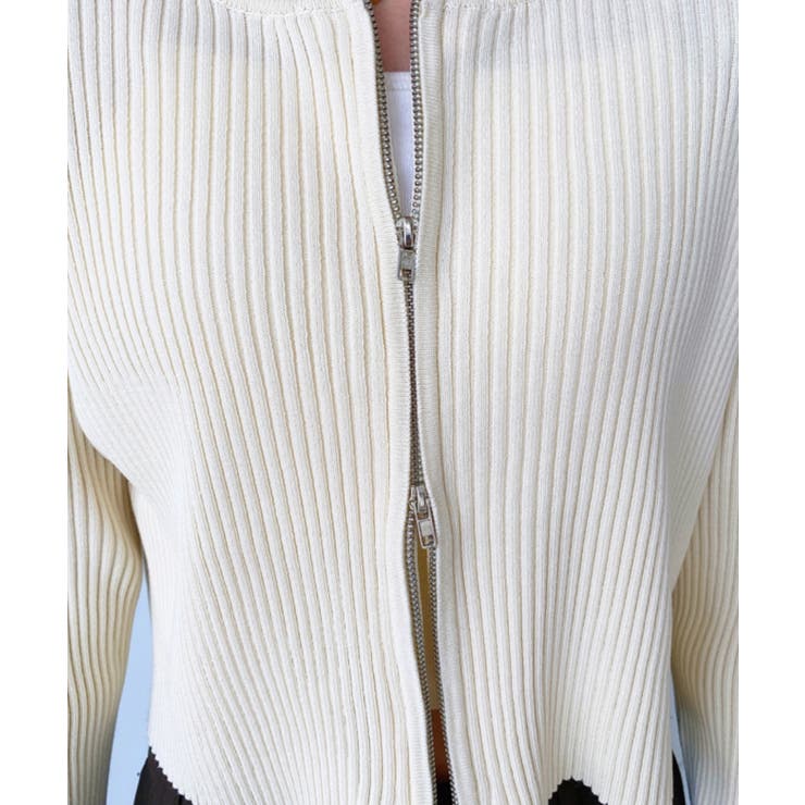 Wジップリブニットカーディガン | moment+ | 詳細画像58 