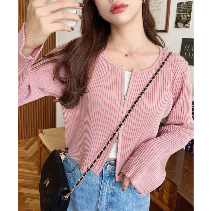 Wジップリブニットカーディガン | moment+ | 詳細画像61 