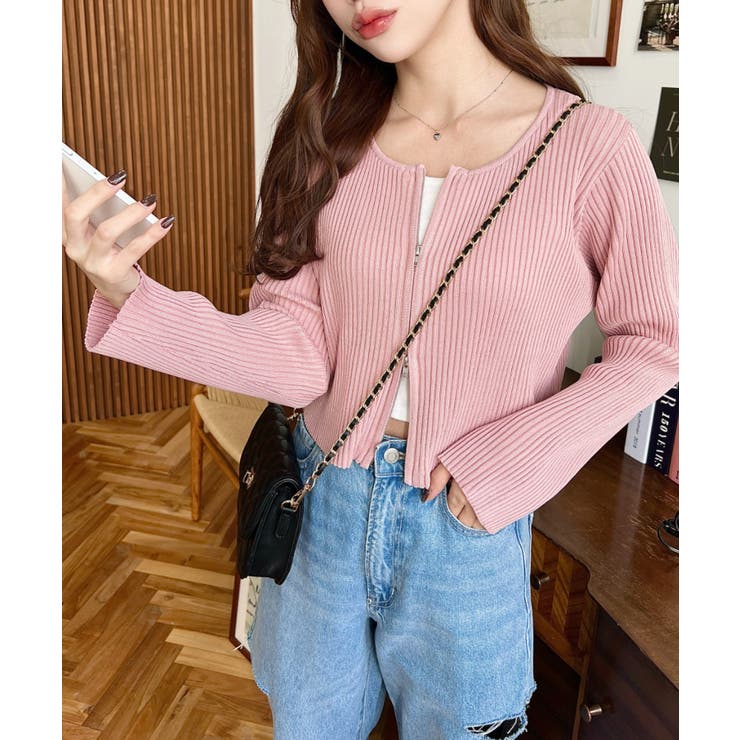 Wジップリブニットカーディガン | moment+ | 詳細画像62 