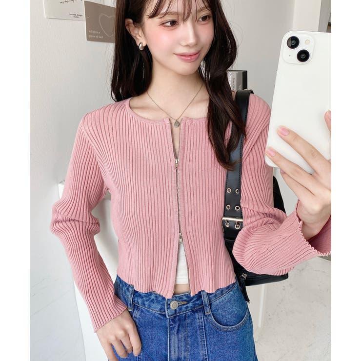 Wジップリブニットカーディガン | moment+ | 詳細画像67 