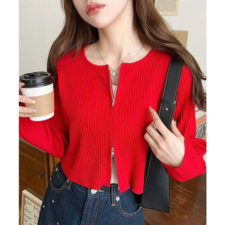 Wジップリブニットカーディガン | moment+ | 詳細画像71 