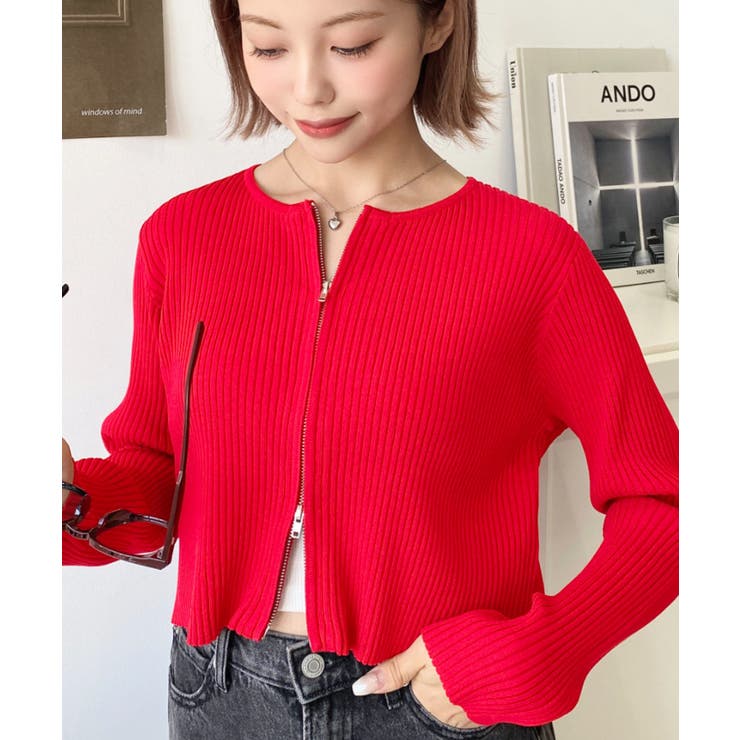 Wジップリブニットカーディガン | moment+ | 詳細画像78 