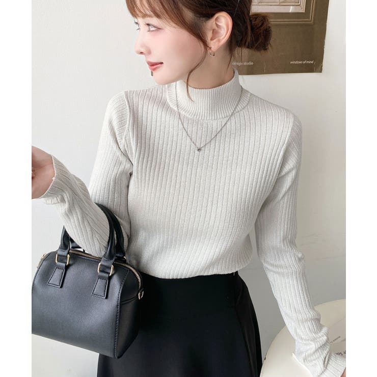 ボトルネックラメニットプルオーバ 12G | moment+ | 詳細画像15 