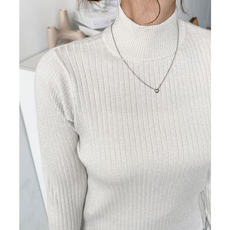 ボトルネックラメニットプルオーバ 12G | moment+ | 詳細画像17 