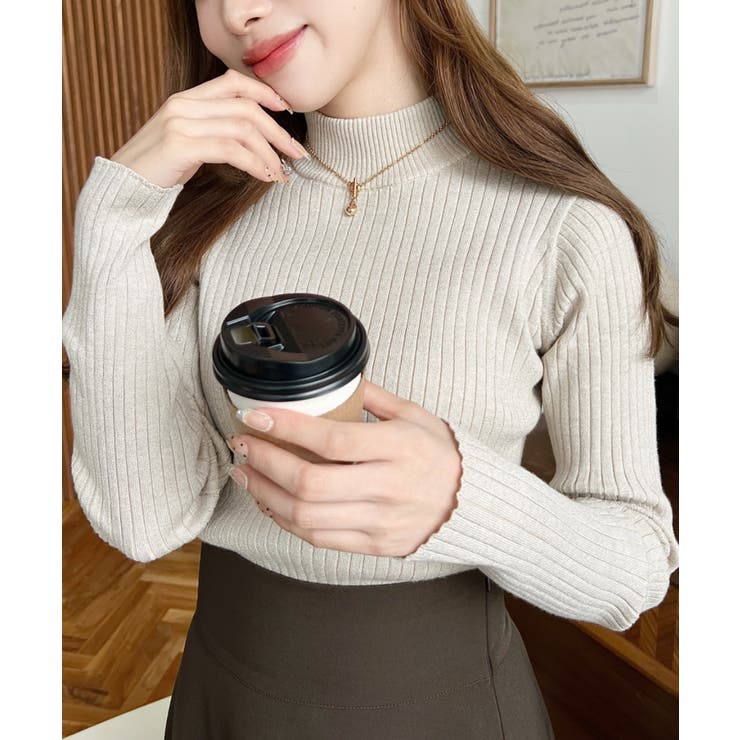 ボトルネックラメニットプルオーバ 12G | moment+ | 詳細画像22 