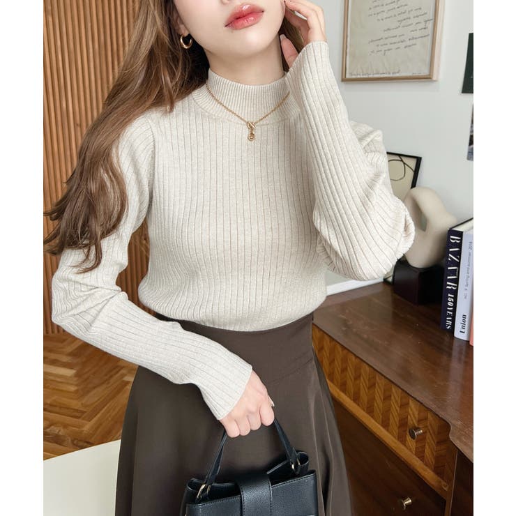 ボトルネックラメニットプルオーバ 12G | moment+ | 詳細画像23 