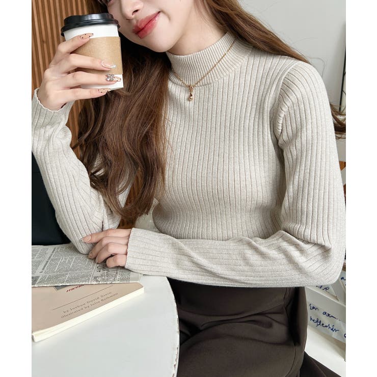 ボトルネックラメニットプルオーバ 12G | moment+ | 詳細画像24 