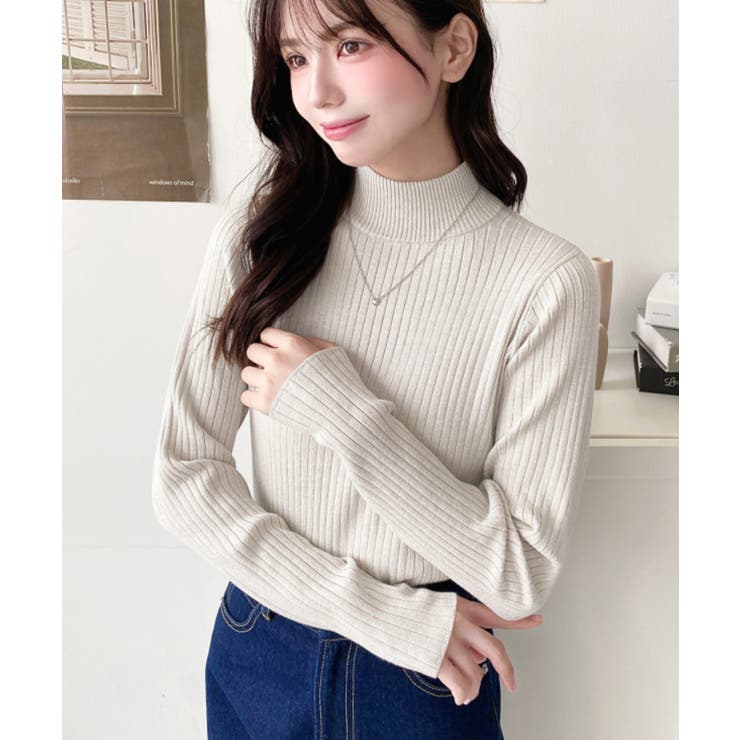 ボトルネックラメニットプルオーバ 12G | moment+ | 詳細画像25 