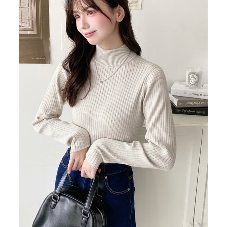 ボトルネックラメニットプルオーバ 12G | moment+ | 詳細画像29 