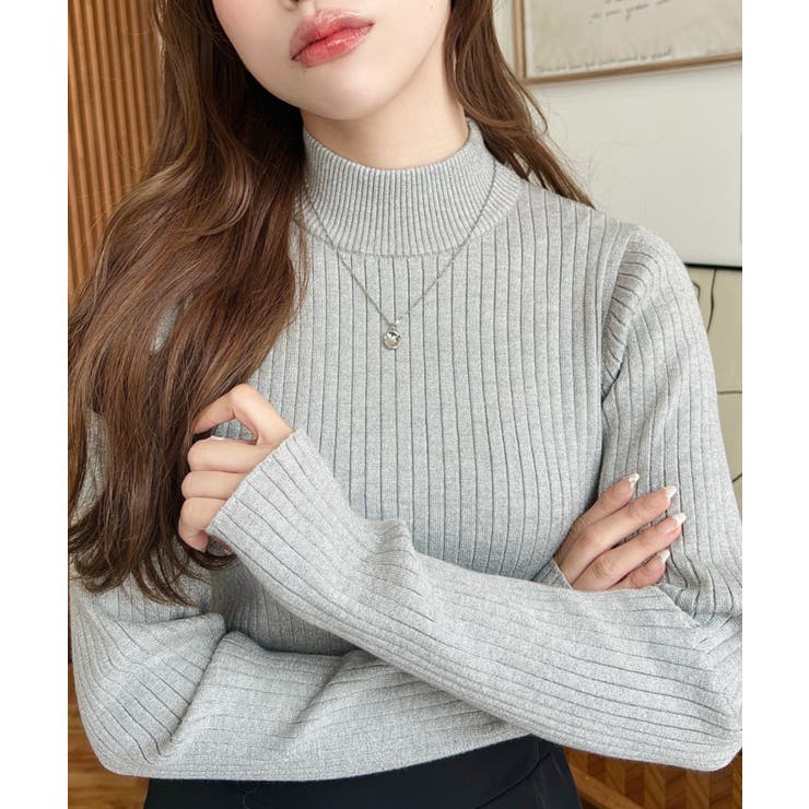 ボトルネックラメニットプルオーバ 12G | moment+ | 詳細画像53 