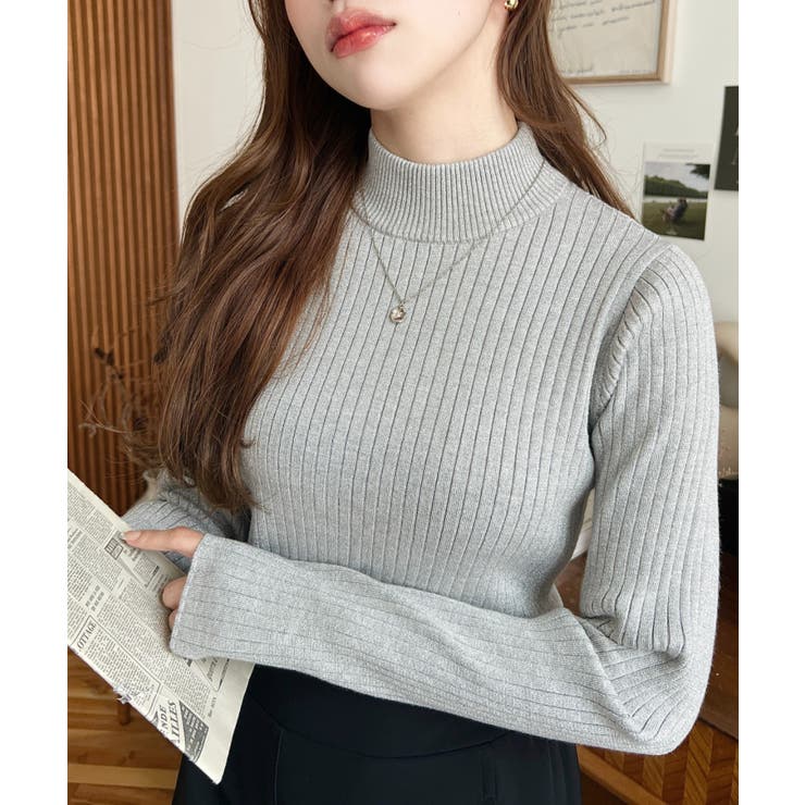 ボトルネックラメニットプルオーバ 12G | moment+ | 詳細画像54 