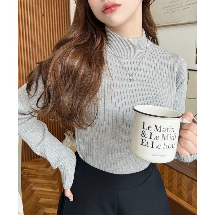 ボトルネックラメニットプルオーバ 12G | moment+ | 詳細画像55 