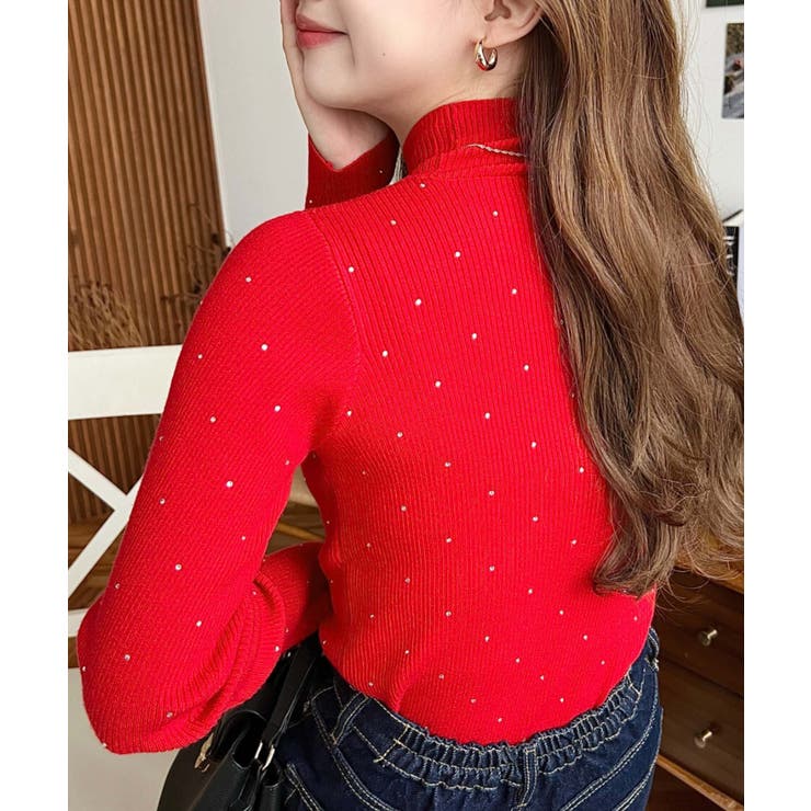 ラインストーンハイネックリブニットプルオーバー | moment+ | 詳細画像39 