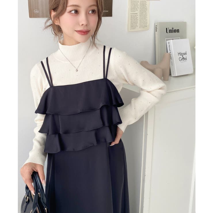 ラインストーンハイネックリブニットプルオーバー | moment+ | 詳細画像9 