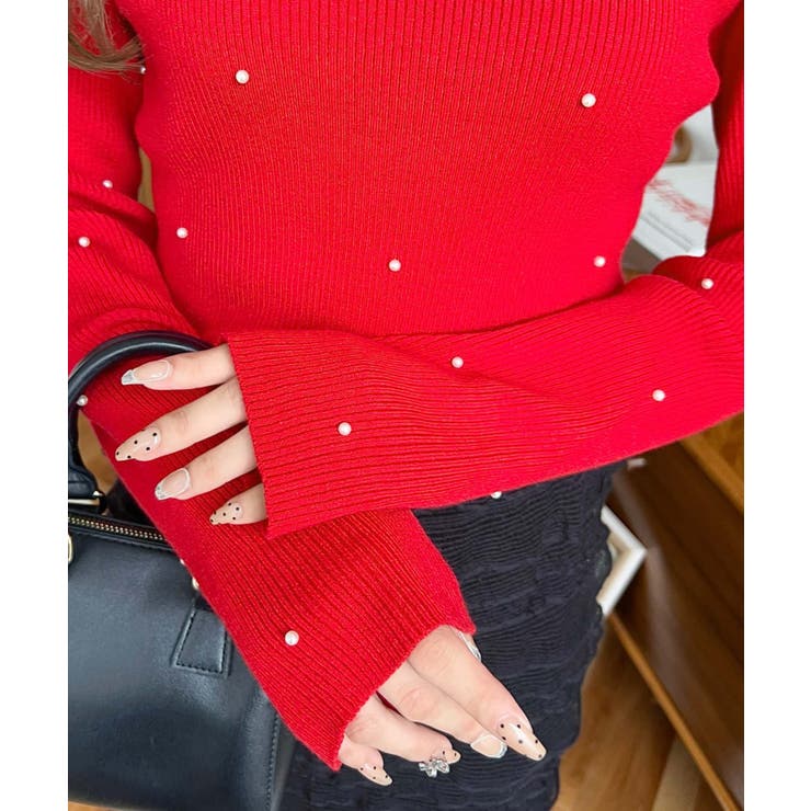 パールハイネックリブニットプルオーバー | moment+ | 詳細画像46 