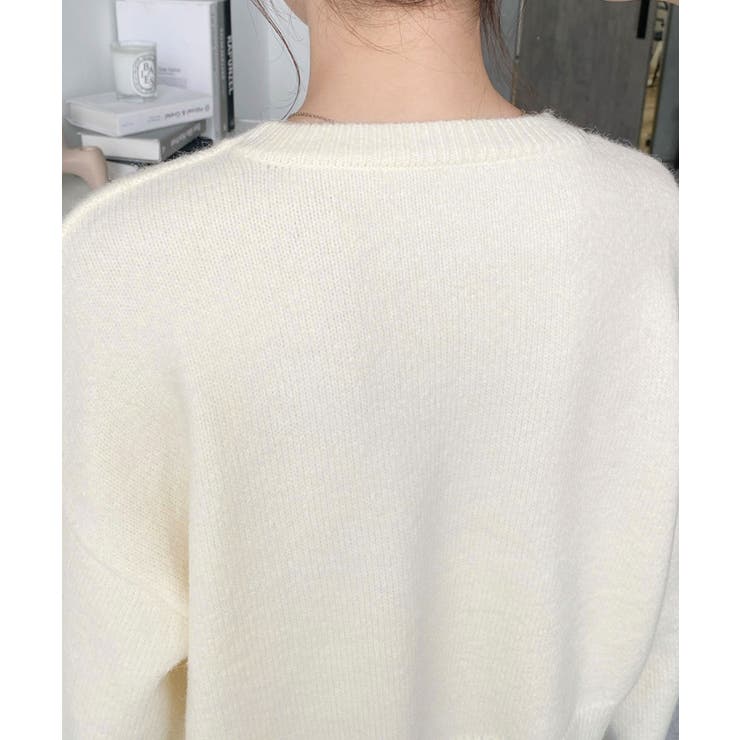 パールリボンパーツ付きショート丈もちもちニットプルオーバー | moment+ | 詳細画像16 