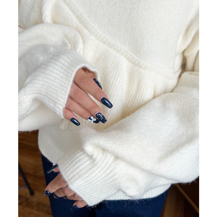 アシメフリルもちもちニットプルオーバー | moment+ | 詳細画像10 