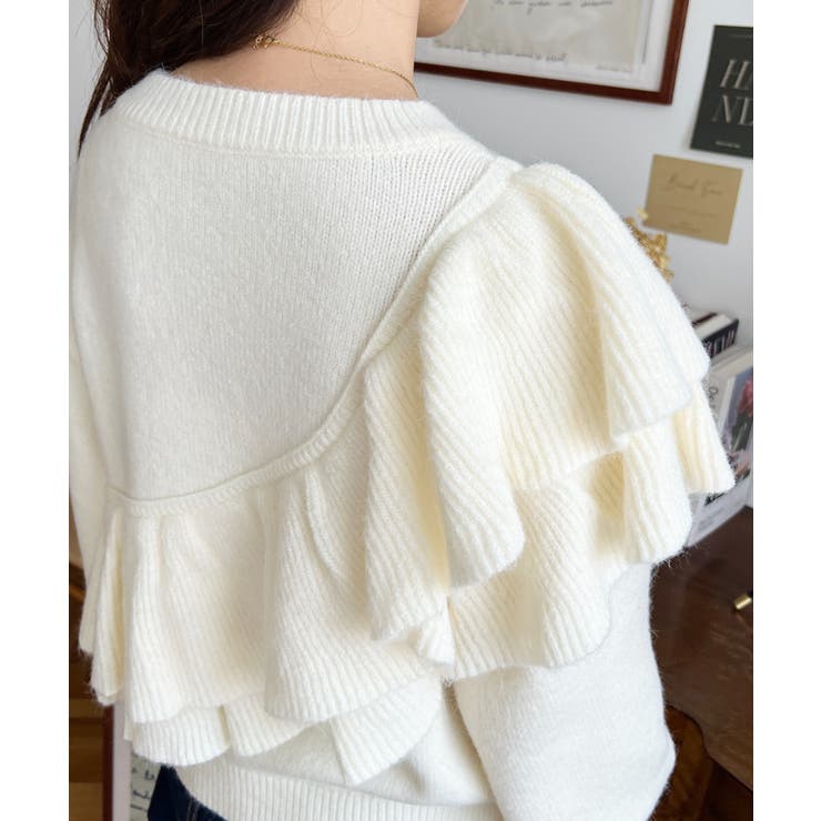 アシメフリルもちもちニットプルオーバー | moment+ | 詳細画像12 