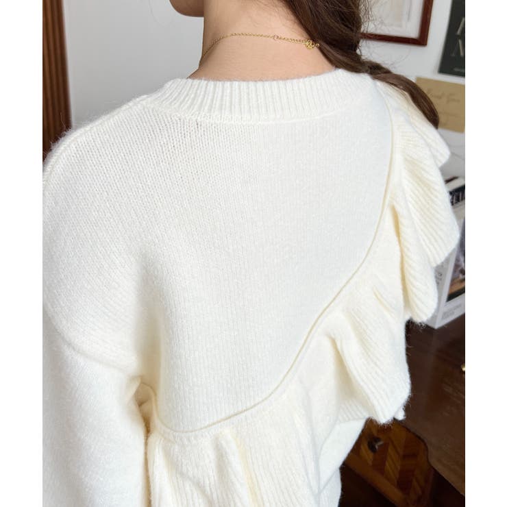 アシメフリルもちもちニットプルオーバー | moment+ | 詳細画像13 