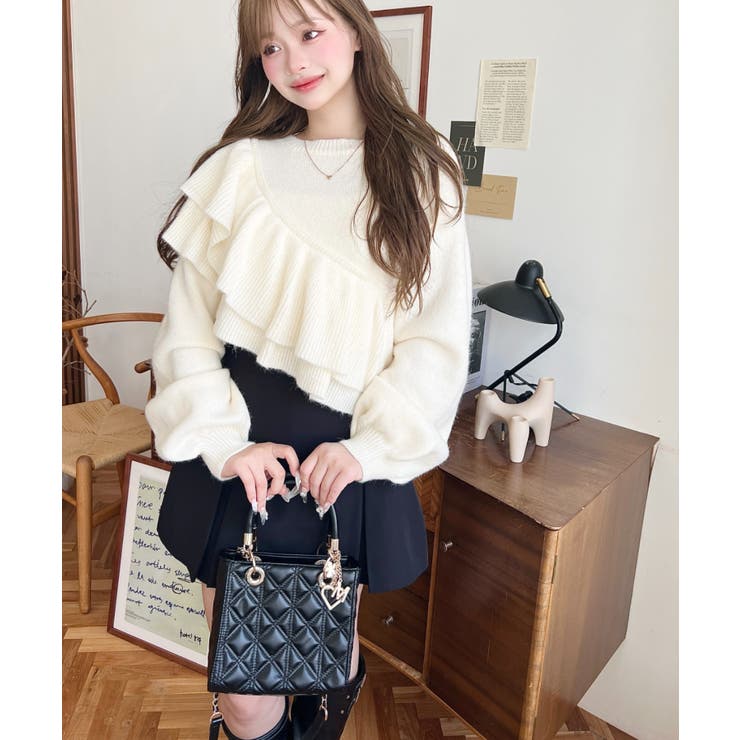 アシメフリルもちもちニットプルオーバー | moment+ | 詳細画像15 