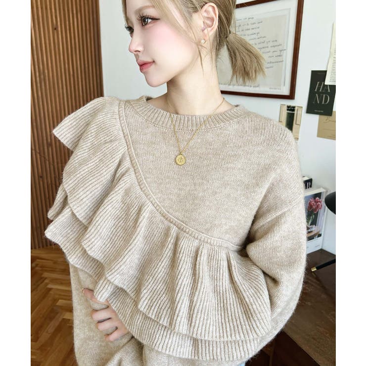 アシメフリルもちもちニットプルオーバー | moment+ | 詳細画像23 