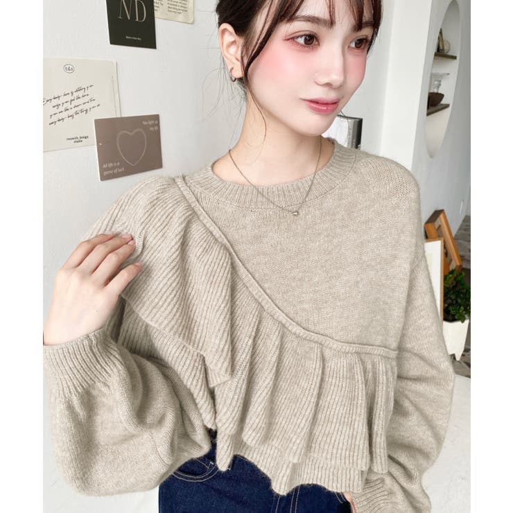 アシメフリルもちもちニットプルオーバー | moment+ | 詳細画像25 