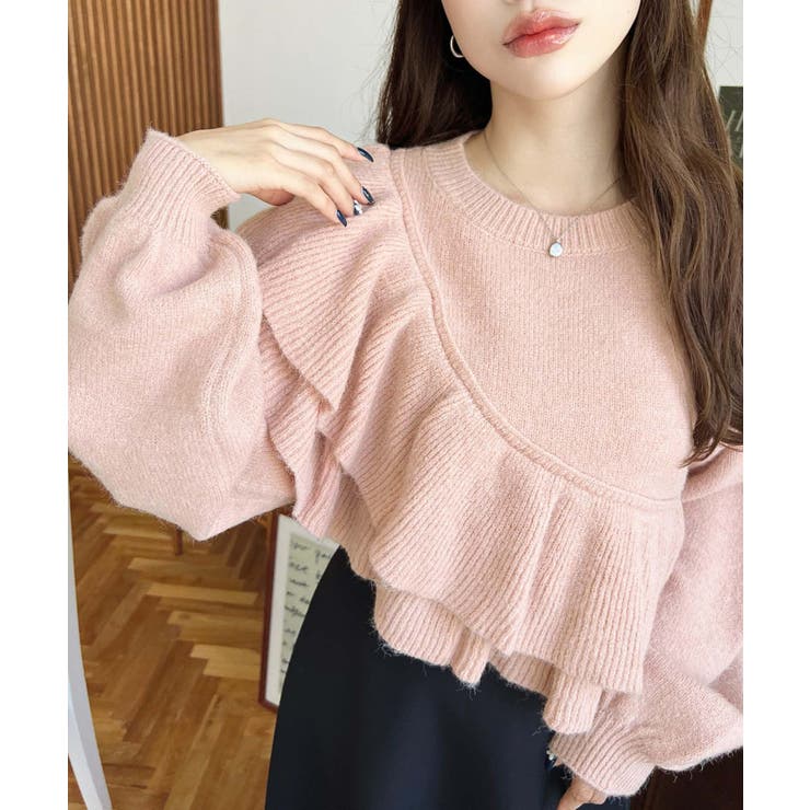 アシメフリルもちもちニットプルオーバー | moment+ | 詳細画像32 