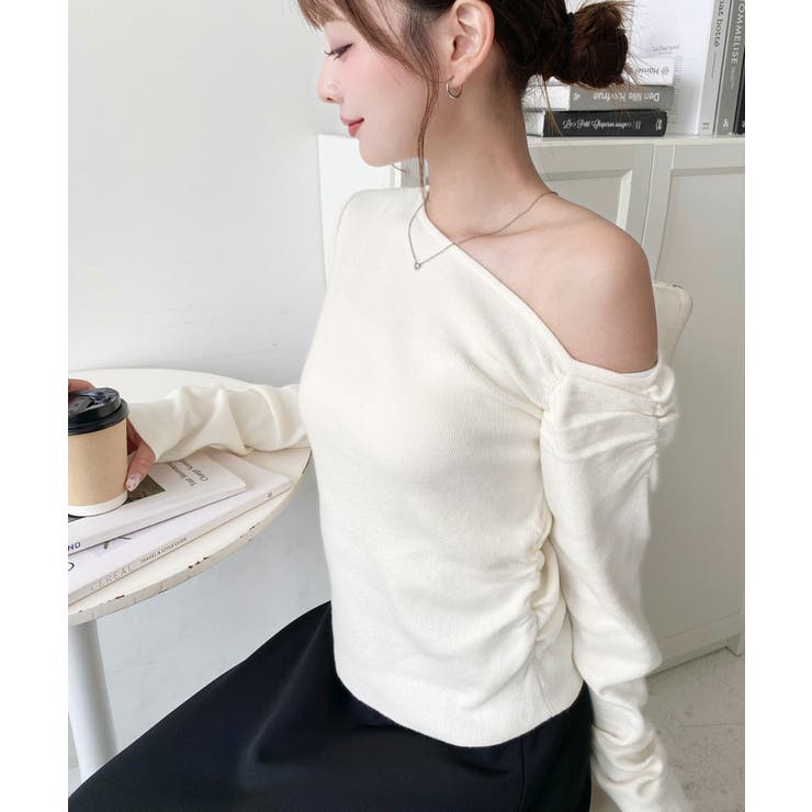 アシメワンショルリブニットプルオーバー | moment+ | 詳細画像10 